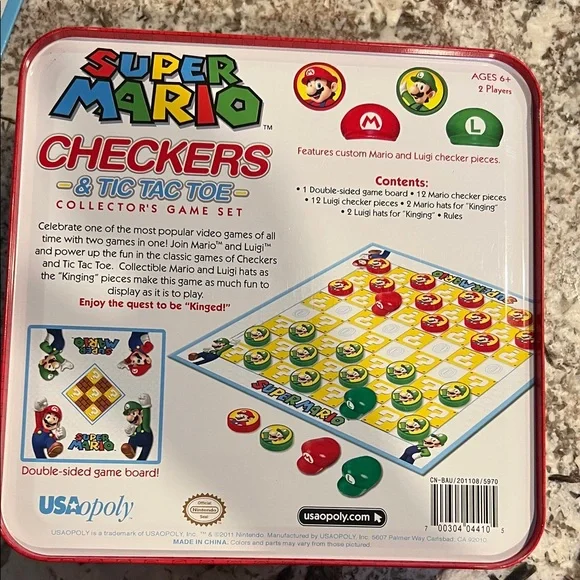 Super Mario Checkers & Tic Tac Toe Game Set - Picture 5 of 6